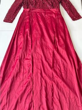 Elegant Fuchsia Sequin Bodice Prom Dress